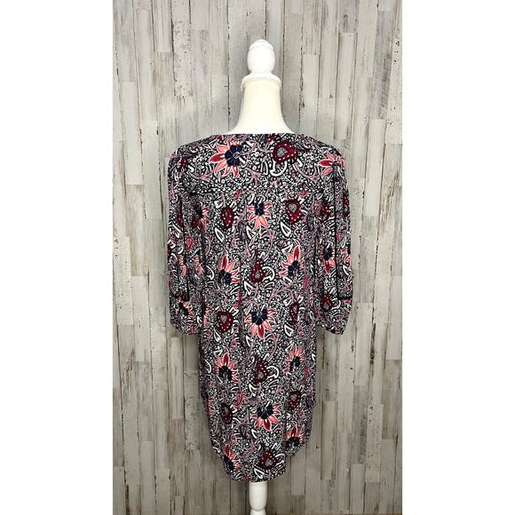 Lucky Brand Paisley Bell Sleeve Mini Dress Women's Small Multicolor Boho Chic - Picture 5 of 7